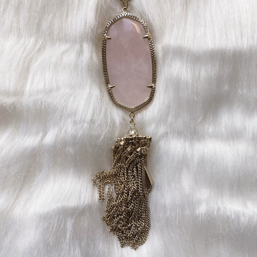 Kendra Scott Rose Quartz Rayne Pendant Necklace